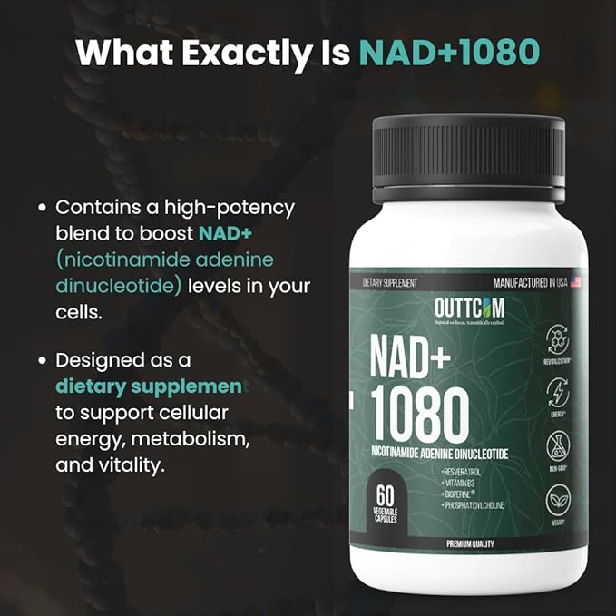 NAD+ Supplement w/Resveratrol B12 Phosphatidylcholine &amp Bioperine – 900mg NAD+ Capsule 60 Vegan Non-GMO Gluten-Free Capsules – Cellular Energy Bioavailability Liposomal Pack of 2