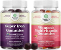 Bundle of Extra Strength Iron Gummies for Women and Men - Potent 45mg per Serving with Vitamin C and Multivitamin for Women Gummies for Adults Energy and Immunity - Women's Health and Wellness