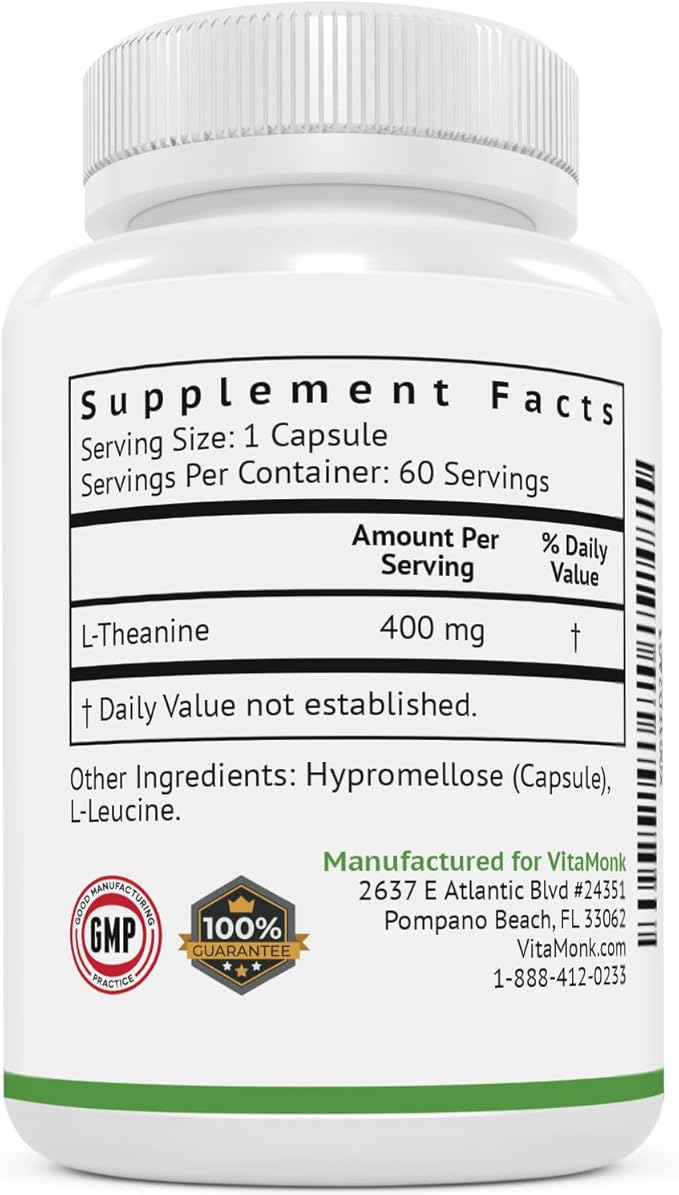 VitaMonk Sleep Blend and L-Theanine: Melatonin Free Sleep Aid &amp Relaxation Bundle