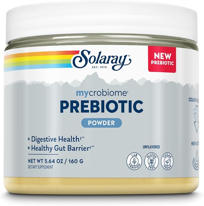 SOLARAY Mycrobiome Prebiotic Powder Prebiotics for Women and Men Digestive Nutritional Supplements for Colon and Gut Health Non-Gritty Easy-to-Mix Non-Bloating Formula 20 Servings 5.64 OZ