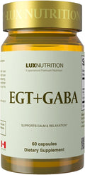 EGT + GABA Supplement | Antioxidant Support &amp Relaxation Aid | Supports Calm Mental Clarity &amp Balanced Mood | 60 Capsules