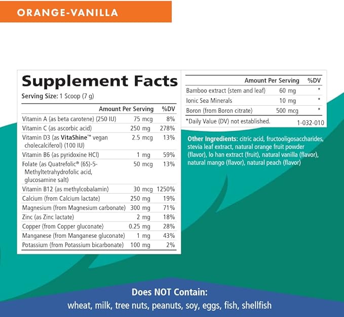 Ionic Fizz Calcium Plus by Pure Essence - Perfect Calcium/Magnesium Ratio with Vitamin A B C D and Potassium Strong Bones - Orange Vanilla - 7.41 oz