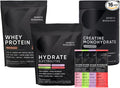 Sports Research Creatine Monohydrate (100 Servings) Hydrate Electrolytes Variety Packets (16 Count) and Dutch Chocolate Whey Protein Isolate (25 Servings)
