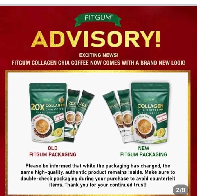 Fit Gum Collagen Chia Coffee - 11 in 1 Coffee Mix (3 Packs)