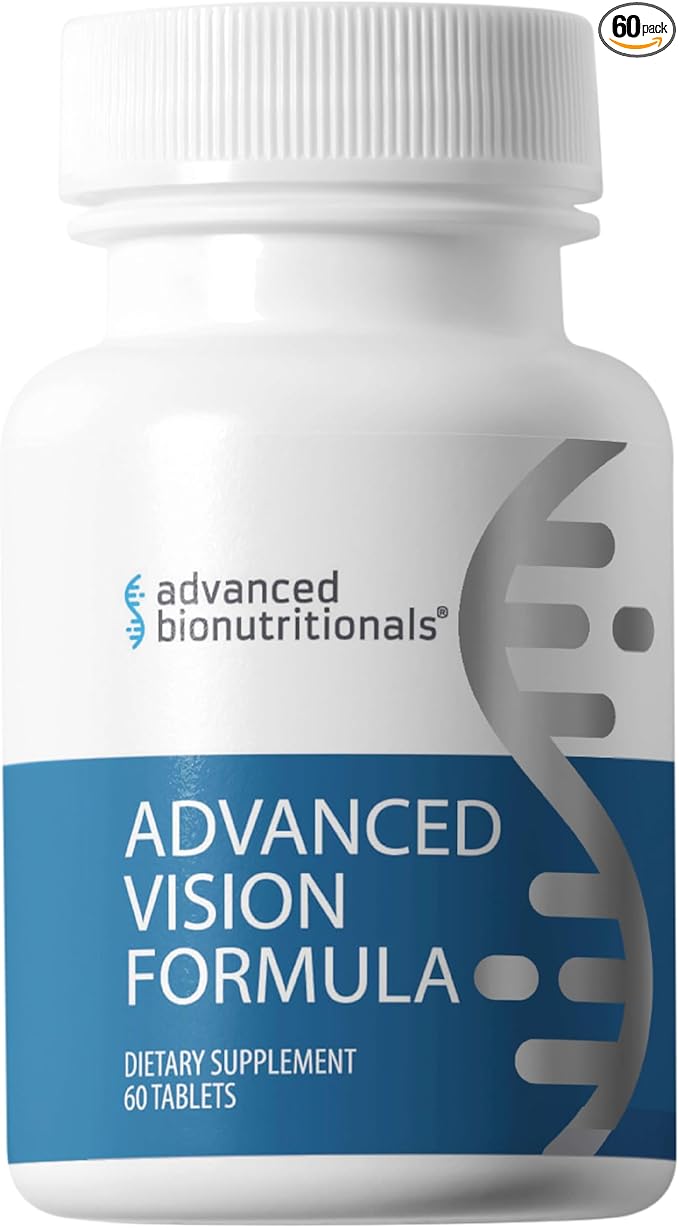 Advanced Bionutritionals – Advanced Vision Formula Supplement Healthy Vision Eye Function Support Eye Vitamins Lutein Zeaxanthin Vitamin A C Zinc Gluten Free Dairy Free Vegan (60 Tablets)