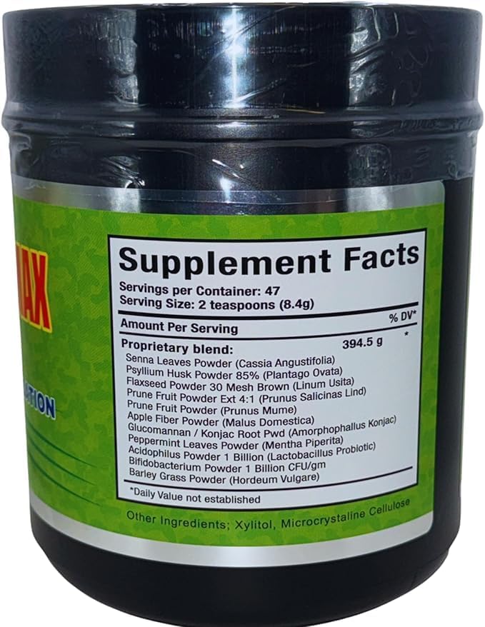 FIBRA 18 Super MAX Powder – 400g – 18-Fiber Blend with Senna Flaxseed Prune Apple &amp More – Dietary Supplement for Digestive Cleansing &amp Detoxification Unflavored – Natural Digestive Suppor