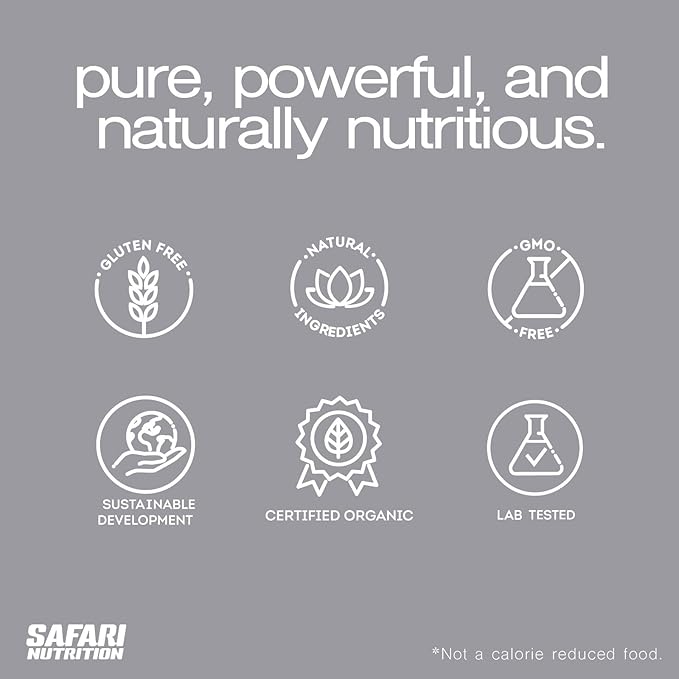 Safari Nu 100% Vegan Premium Protein Powder Creamy Vanilla - 20G of Protein - Certified Organic Protein Blend - Natural Ingredients (2 Pounds Vanilla Vegan)