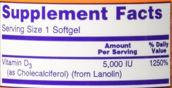 NOW Foods Vitamin D3 5000 Iu 240-softgels (Pack of 2)