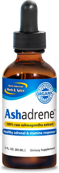 NORTH AMERICAN HERB &amp SPICE Ashadrene - 2 fl. oz. - 100% Raw Ashwagandha Extract - Healthy Adrenal Response Energy Overall Health - Non-GMO Certified USDA Organic - 86 Servings