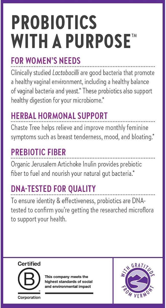 New Chapter Probiotics for Women - 30 ct (1 Month Supply) Women's Daily Probiotic with Prebiotics and Probiotics for Vaginal Health &amp Chaste Tree for Hormonal Support 100% Vegetarian Non-GMO