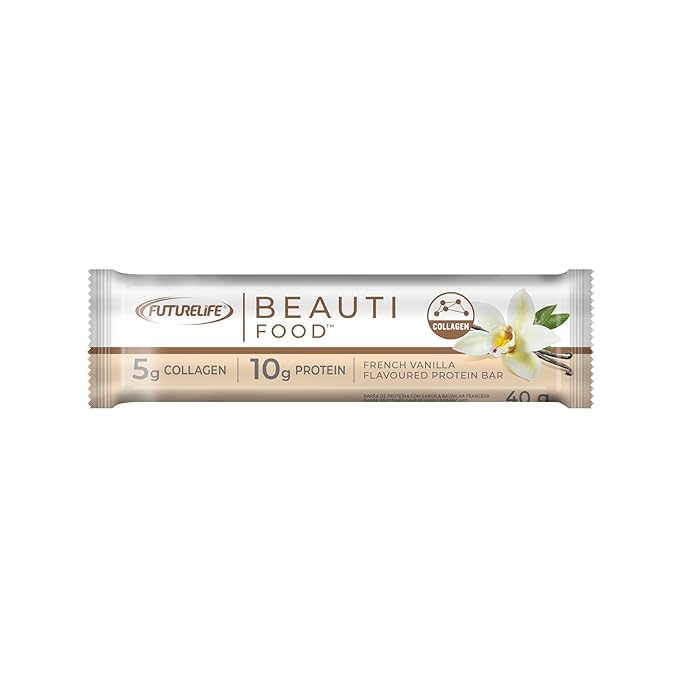 FUTURELIFE Beauti Food | French Vanilla | 20 Pack of Nutritional Bar's | High in Protein | 5g Hydrolyzed Collagen Peptides | Promotes Hair Nail Skin &amp Joint Health | (20)