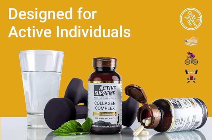 Type 2 Collagen for Joint Support | Grass-Fed Hydrolyzed with Hyaluronic Acid &amp Vitamin C | Joint Health &amp Cartilage Support