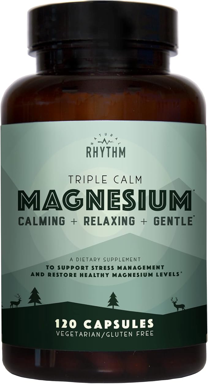 Natural Rhythm Calm Bundle - Triple Calm Magnesium 150mg 120 Capsules + B-CALMplex Unique Vitamin B Blend 90 Capsules
