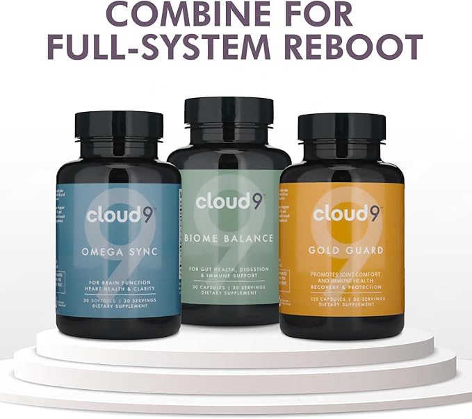 Cloud9 Gold Guard - Turmeric Supplement with BioPerine for Liver &amp Joint Support - 635 mg Turmeric Root + Extract - Vegan Non-GMO 60 Capsules