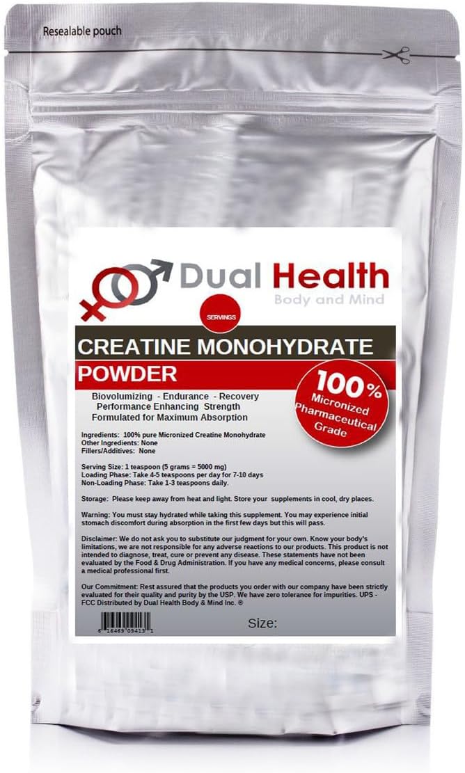 Creatine Monohydrate (2500g (5.5 lbs)) 200 Mesh Pure Micronized Powder Bulk Supplement Pre Workout Body Building Strength Athletic Performance Muscle Recovery 5g (5000mg) Serving Size
