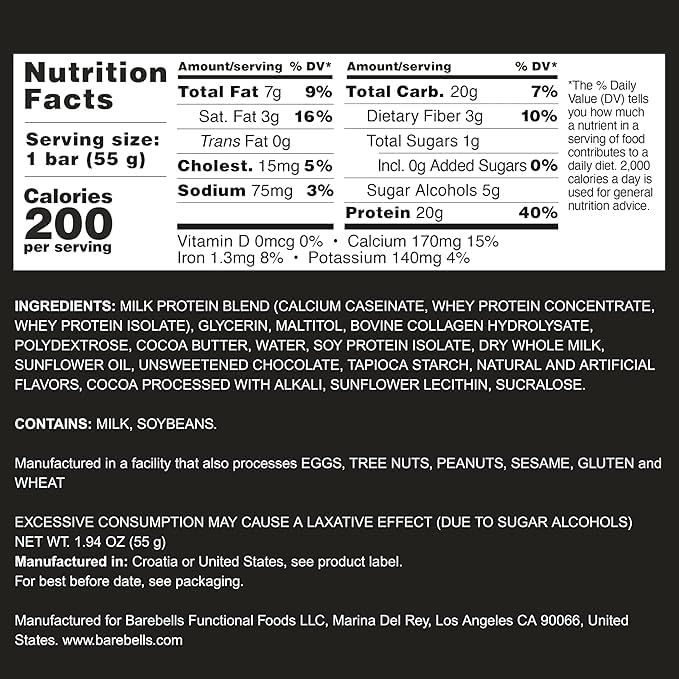 BarebeIIs-Protein Bars-Assorted Variety Pack Sampler Protein Snacks with 20g of High Protein (8 Pack) REPACKAGED BY Trendy Stuff Online