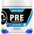 Honey Badger Pre Workout Powder Keto Vegan Preworkout for Men &amp Women Beta Alanine &amp Caffeine Sugar Free Natural Energy Supplement Blue Raspberry 30 Servings