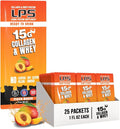 Nutritional Designs LPS Liquid Collagen &amp Whey Protein Supplement - Non-GMO Drink Sugar-Free - Promotes Healthy Skin &amp Hair for Men &amp Women Peach Mango Single Serve (25 Packets)