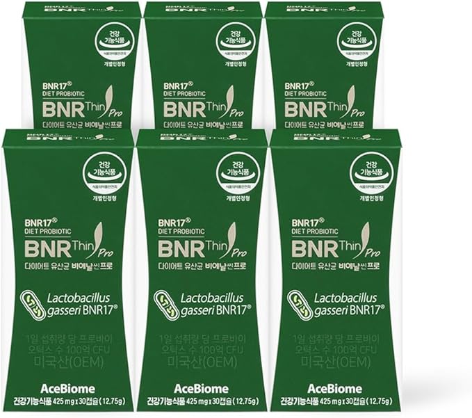 BNRThin Pro Probiotic Lactobacillus Gasseri BNR17 10 Billion CFU Guaranteed Digestive Health 30Capsules x 6packs