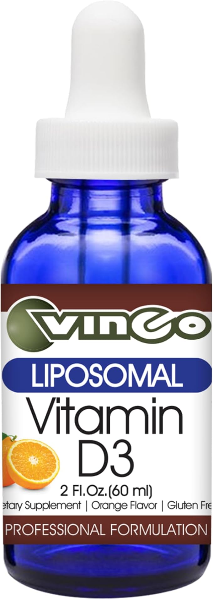 Vinco Inc - Liposomal Vitamin D3 Support Daily Supplement | 60 ml (60 Servings) | Maintain Strong Bones | Immune Resilience &amp Mood Balance | Gluten Free &amp Vegetarian