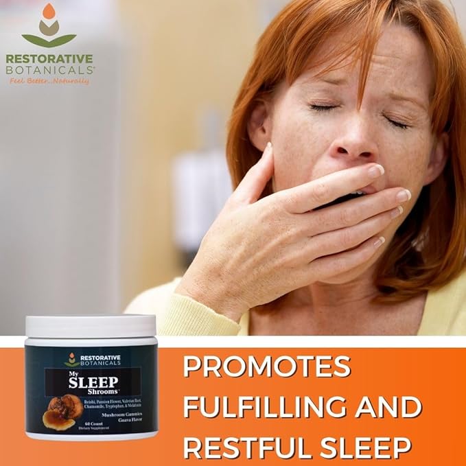 My Sleep Shrooms Reishi Passionflower Valerian Chamomile Tryptophan Melatonin Vegan