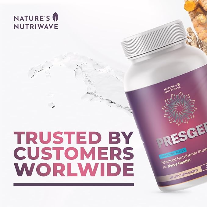 Presgera Capsules – Natural Daily Supplement with Magnesium Glycinate Turmeric Alpha Lipoic Acid &amp More – Made in USA Non-GMO Easy-to-Take – 30 Capsules 1 Month Supply