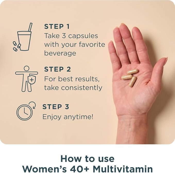 Ancient Nutrition Multivitamin for Women 40+ Multi Vitamin &amp Immune Support with Methylated Vitamin D C Magnesium Stress Sleep Support Bone Health 90 Ct