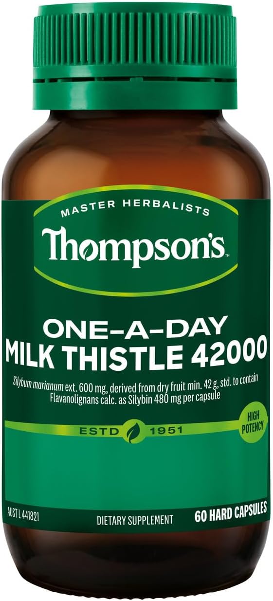 Thompsons Milk Thistle 42000 Helps Liver Function 60 Capsules