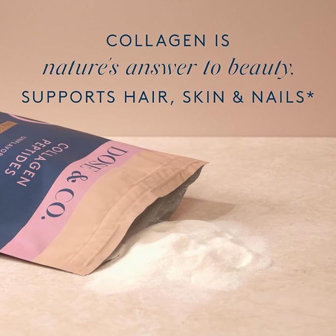 DOSE &amp CO. Collagen Powder Bundle – Unflavored Collagen Peptides (9.6 oz) + Vanilla Collagen Creamer (12 oz) | Hydrolyzed Type I &amp III Bovine Collagen | Supports Hair Skin &amp Nails | Non-G