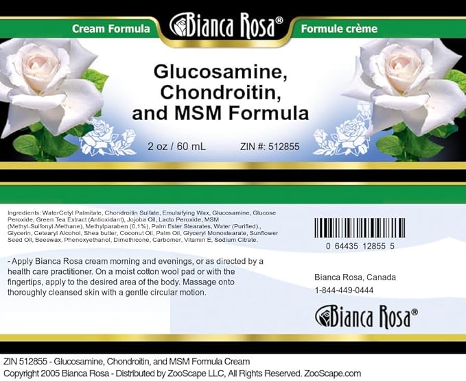 Bianca Rosa Glucosamine Chondroitin and MSM Formula Cream (2 oz ZIN: 512855)