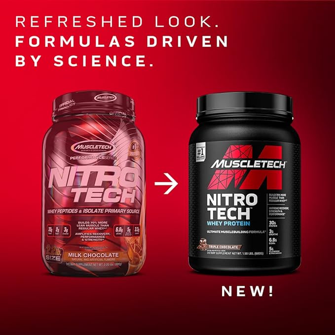 Muscletech Whey Protein Powder Nitro-Tech Whey Protein Isolate &amp Glutamine Powder 100% Pure L Glutamine Powder | Post Workout Recovery Drink | L-Glutamine Powder