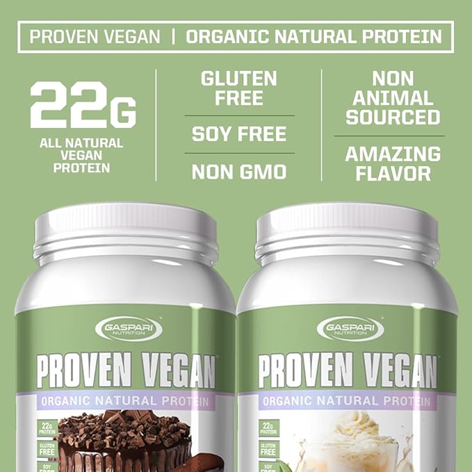 Gaspari Nutrition Proven Vegan Protein Organic Natural Protein Gluten Free Soy Free NON GMO (2lbs Vanilla Chai Latte)