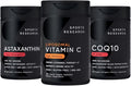 Sports Research® Antioxidant Support Pack - High Potency Liposomal Vitamin C Supplement 1000mg + Coenzyme Q10 100mg + Triple Strength Astaxanthin 12mg w/Organic Coconut Oil
