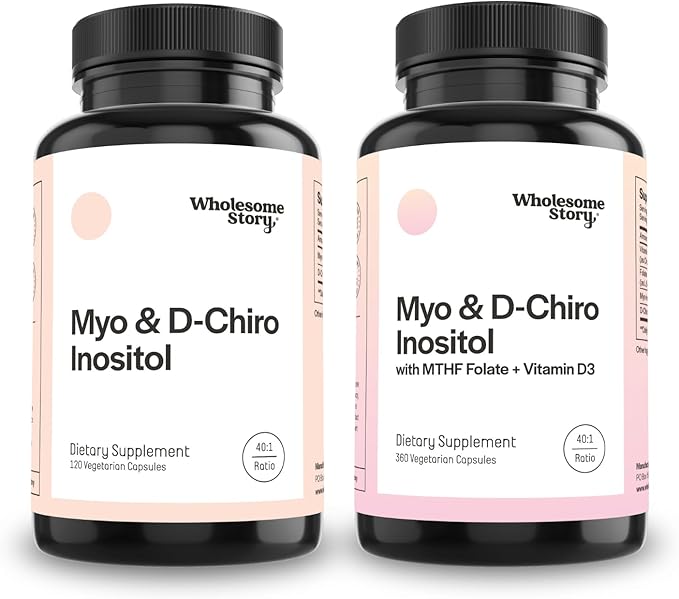 Myo &amp D Chiro Inositol + MTHF + Vitamin D3 | Myo-Inositol &amp D-Chiro Inositol Capsules with MTHF Vitamin D3 Enhanced Bundle Supplement | Complete Hormonal &amp Fertility Support | 30 Servings