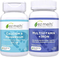 EZ Melts Calcium and Magnesium Supplement and Multivitamin with Iron Bundle Sugar Free 1 Month Supply