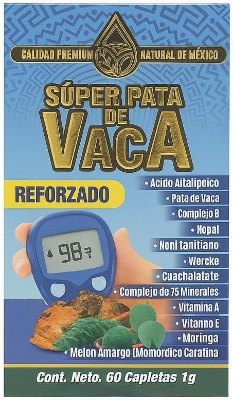 Super Cow’s Foot Reinforced – Natural Supplement with Cow’s Foot Moringa Noni Bitter Melon &amp Turmeric – 60 Caplets 1g for Overall Wellness