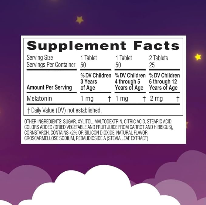 Zarbee's Kids 1mg Melatonin Gummy Drug-Free &amp Effective Sleep Supplement for Children Ages 3 and Up Natural Berry Flavored Gummies 50 Gummies - 1 Count