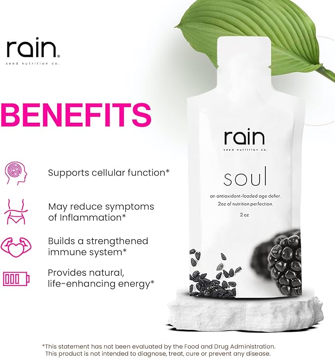 Rain - Soul - Super Supplement with Powerful Nutrients &amp Vitality-Boosting Ingredients for Wellness &amp Immune Support - 2 Boxes (60 Pouches)