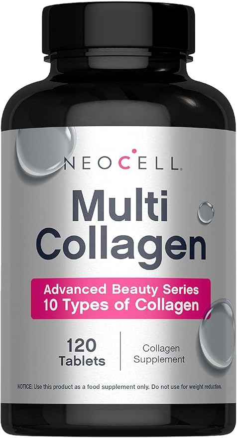 NeoCell Super Multi Collagen Peptides | 120 Tablets | 10 Types of Collagen | Skin Hair and Nails | Beauty Supplement | For Men and Women