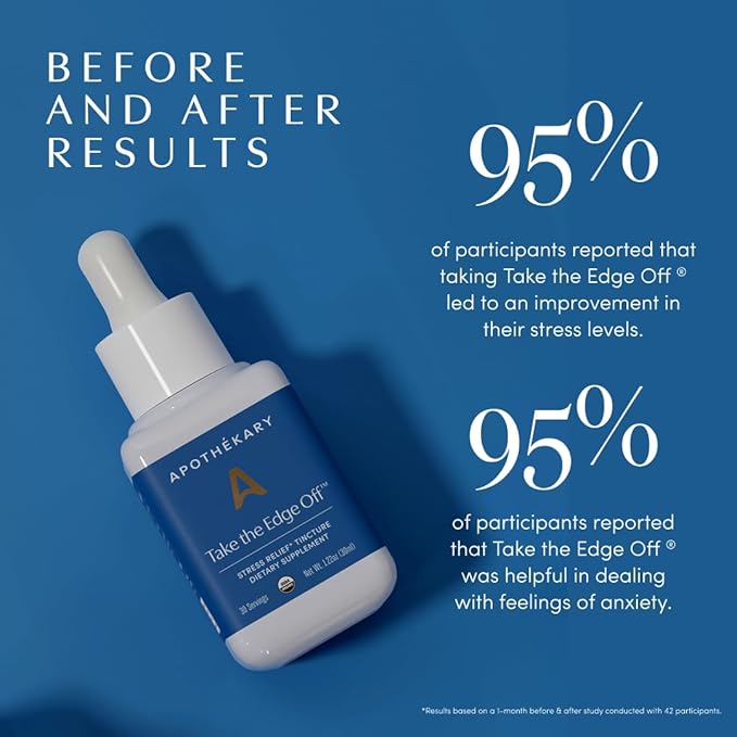 Apothékary Take The Edge Off Helps Ease Stress &amp Tension Alcohol-Free White Wine-Inspired Herbal Liquid Drops Made with Passionflower Flower Skullcap &amp Oatstraw Leaf 1 Fl oz 30 Servings