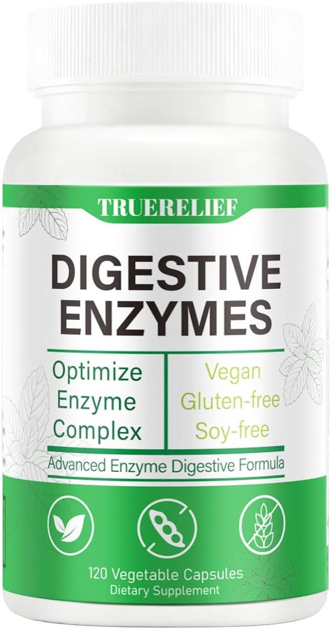Digestive Enzyme Supplement containing Enzyme Blend - Supports Digestion of proteins carbohydrates fats and Dairy Products Brings Digestive Comfort - 60 Vegetarian Capsules (A Bottle of)