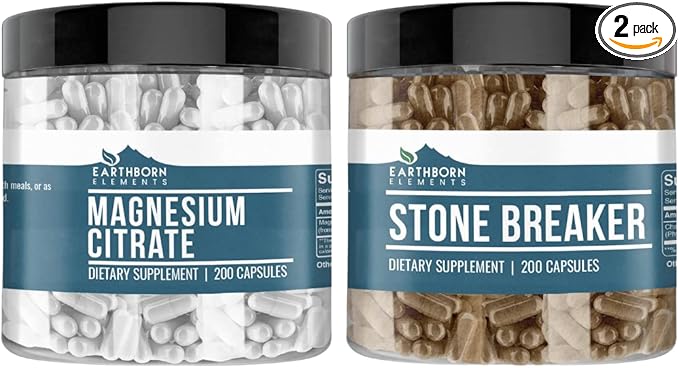 Earthborn Elements Chanca Piedra &amp Magnesium Citrate Bundle (200 caps)