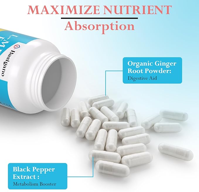 15mg L Methylfolate (5-MTHF)- Active Folic Acid-Enriched with Vitamins B6 and B12-60 Vegetarian Capsules - Non-GMO Gluten-Free