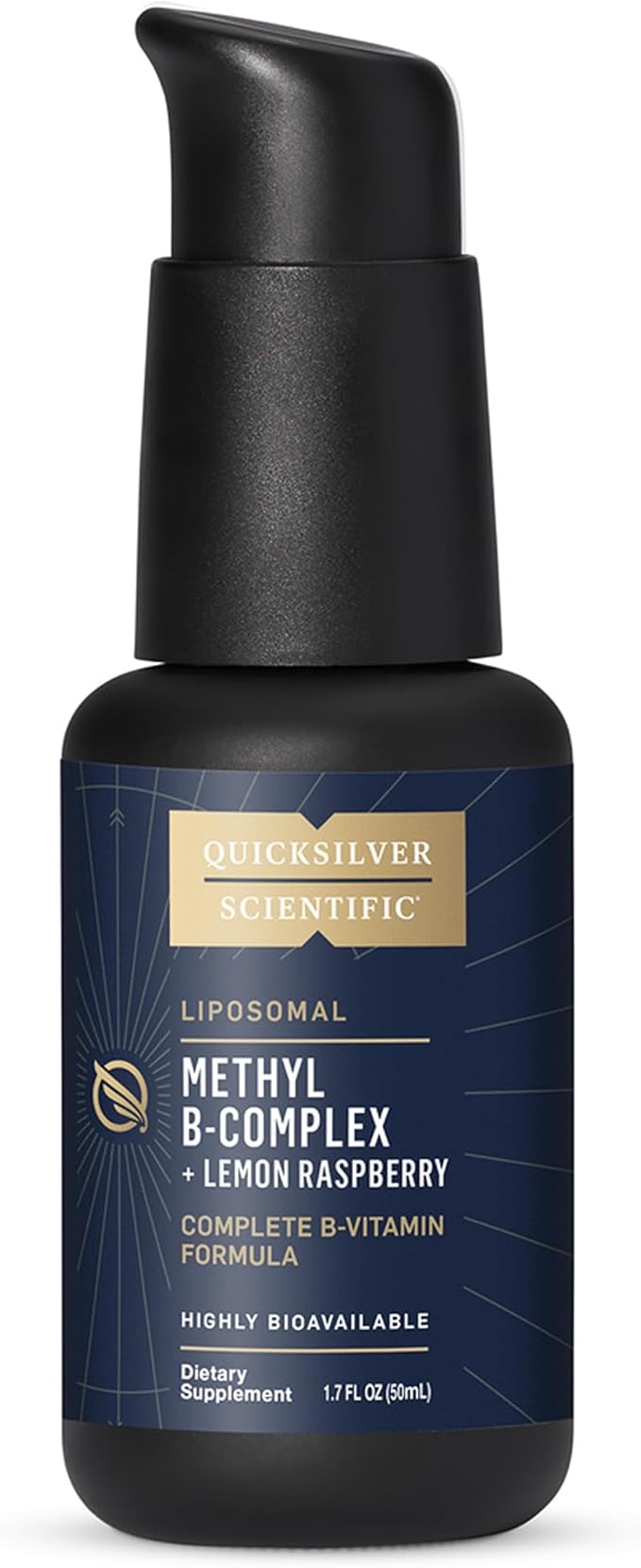 Quicksilver Scientific Methyl B Complex - Liquid Vitamin with Superior Liposomal Absorption of Vitamin B12 Folate Vitamin B6 Riboflavin Biotin Pantothenic Acid Vitamin B1 Niacin (50 ml)