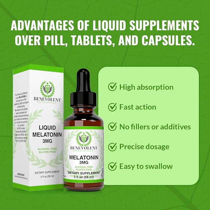Liquid Melatonin for Kids and Adults 3mg &amp Liquid Chlorophyll Bundle - Natural Sleep Aid Drops Berry Vanilla Flavor Made in USA - Sleep Support &amp Skin Support