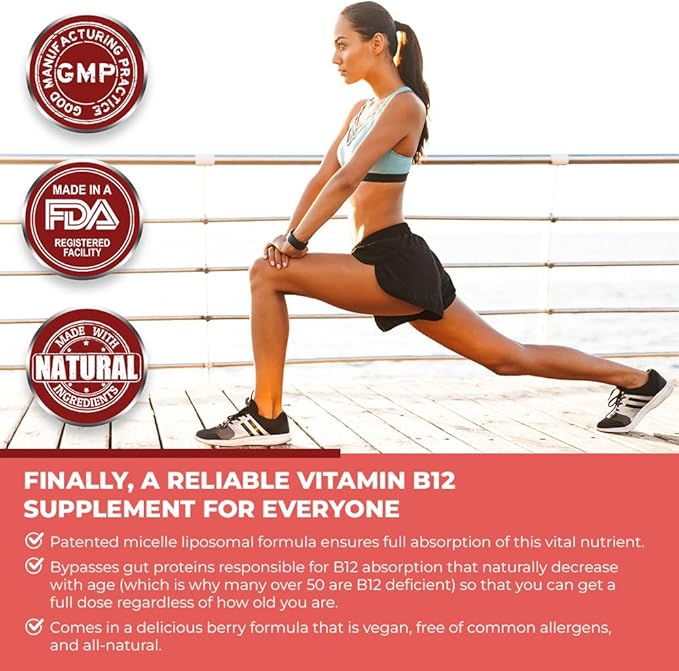 PURALITY HEALTH Micelle Liposomal Liquid Vitamin B12 with Fulvic Acid 2500 mcg. Combined Methylcobalamin with Organic Glycerin Extract Maximum Absorption Energy Boost Vegan Friendly