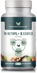 Tri-Methyl+ B Complex Methylated B Vitamins - Full Spectrum Methyl B Complex Vitamin Supplement For MTHFR Support with Active Forms of B12 Methylcobalamin Adenosylcobalamin and Methylfolate