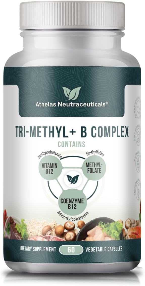 Tri-Methyl+ B Complex Methylated B Vitamins - Full Spectrum Methyl B Complex Vitamin Supplement For MTHFR Support with Active Forms of B12 Methylcobalamin Adenosylcobalamin and Methylfolate