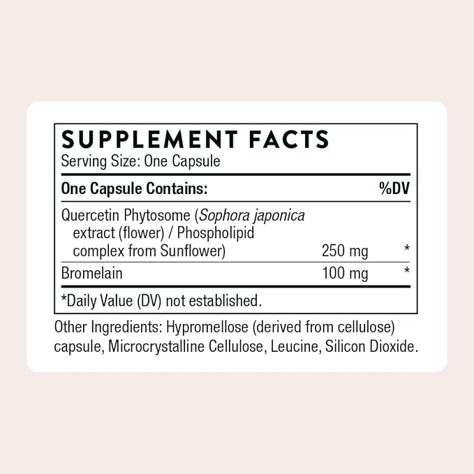 THORNE - Quercetin Complex - Antioxidant Supplement with Bromelain for Immune Health Respiratory Support &amp Seasonal Allergy Relief* - Third-Party Certified - Gluten Dairy &amp Soy-Free - 60 Cap