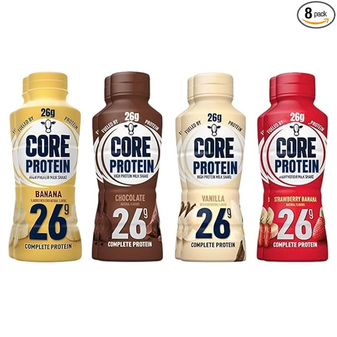 Generic Core Protein Fairlfe 26g Protein Shakes Liquid Ready To Drink for Workout Recovery 4 Flavor Variety (8 Pack)